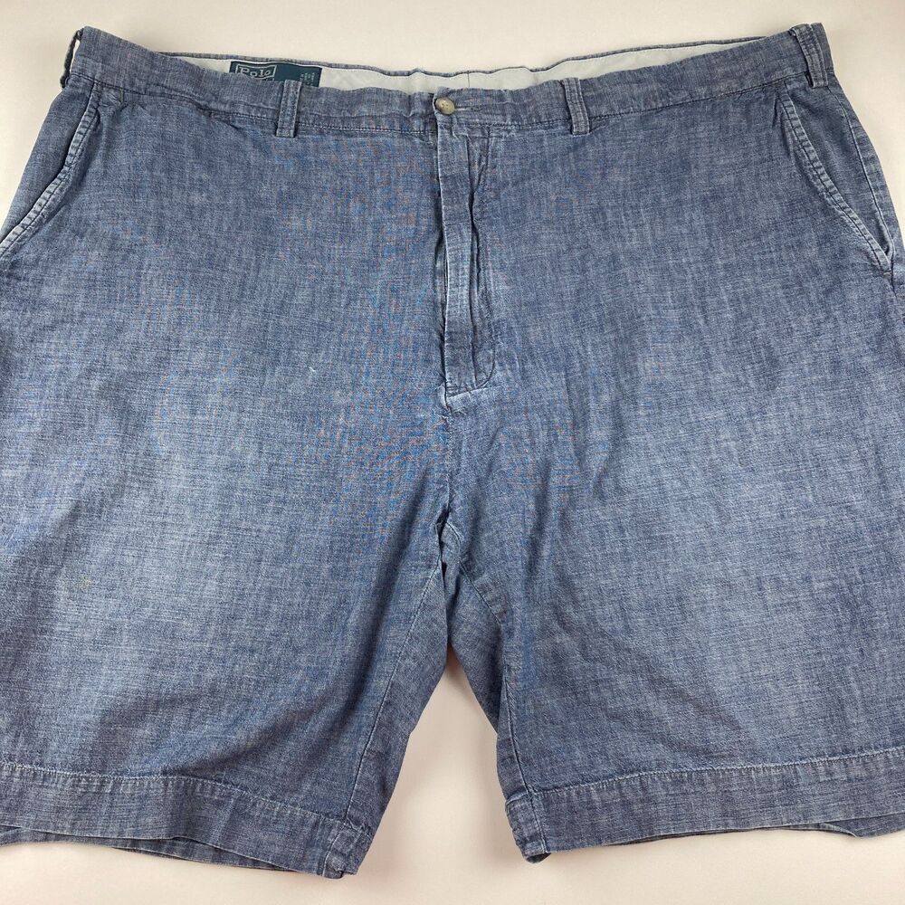 Polo Ralph Lauren Men 3XL Blue Chambray Shorts Cotton Big Tall Classic Fit